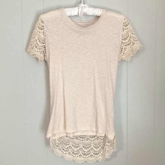Bass Tee with Crocheted Back and Sleeves size small - Picture 1 of 7